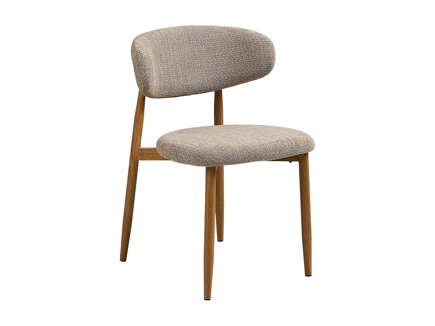 Chaise de salle à manger sable pieds effet bois clair (lot de 2) AMSTERDAM