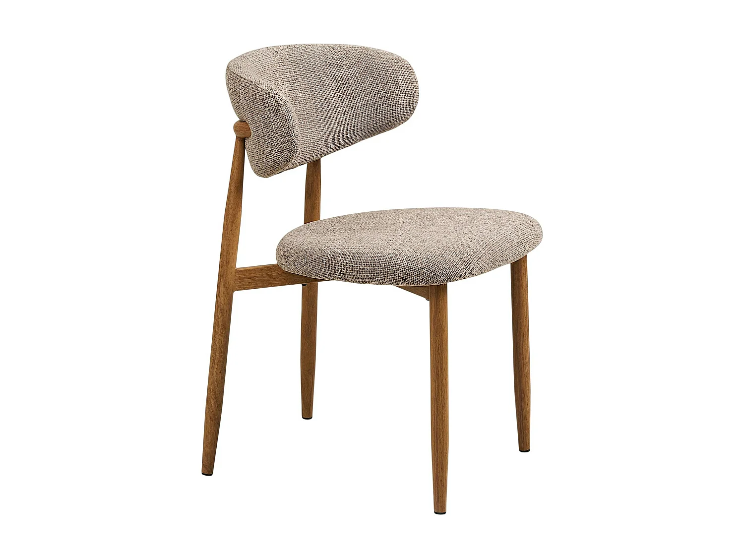 Chaise de salle à manger sable pieds effet bois clair (lot de 2) AMSTERDAM
