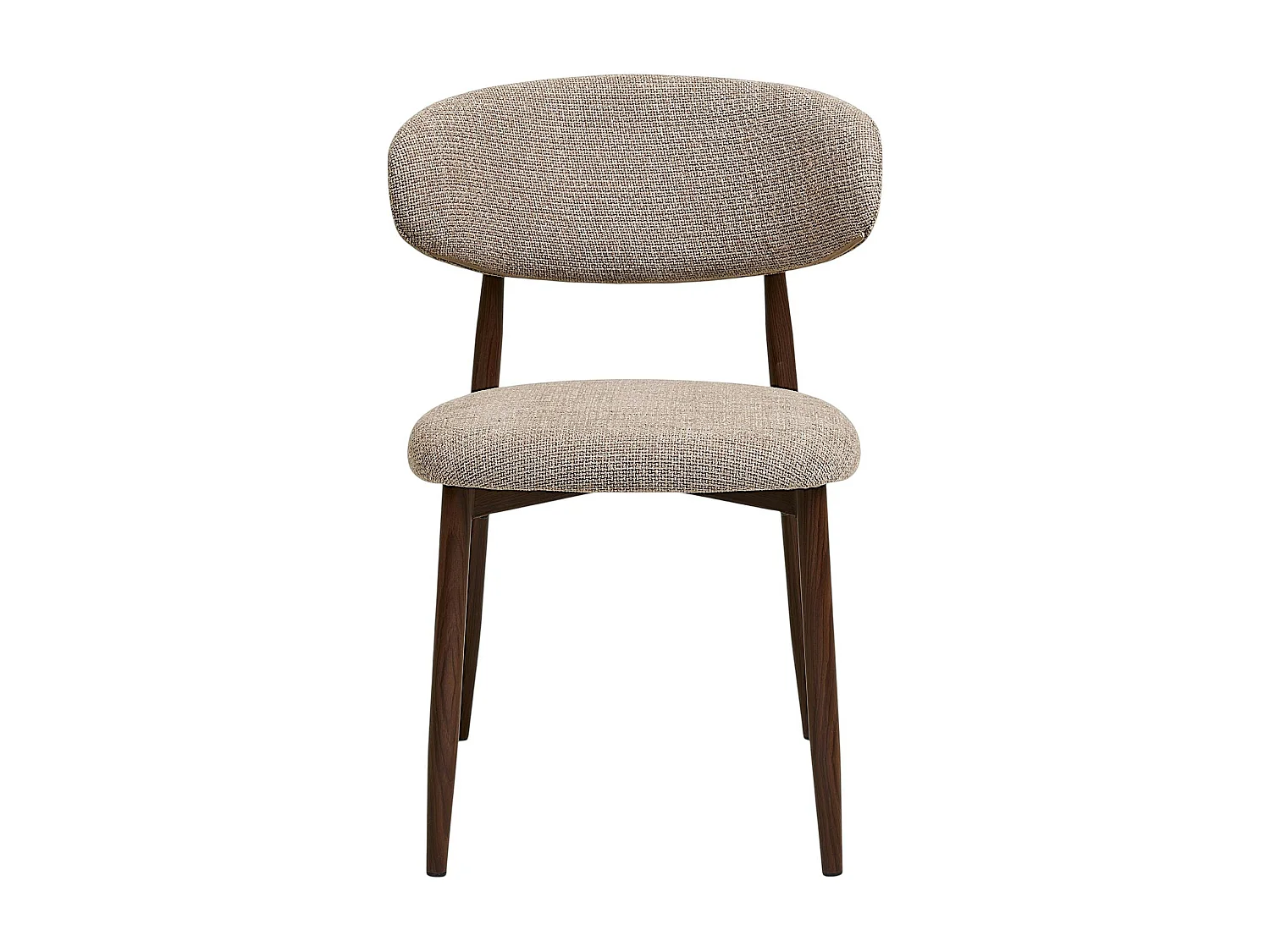Chaise de salle à manger sable pieds effet bois foncé (lot de 2) AMSTERDAM