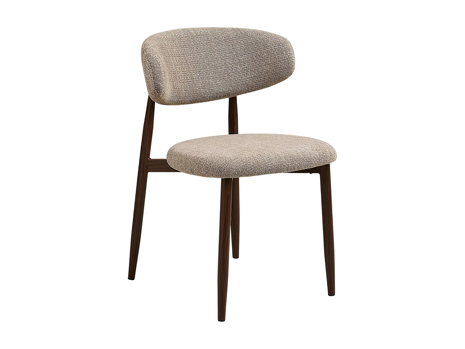 Chaise de salle à manger sable pieds effet bois foncé (lot de 2) AMSTERDAM
