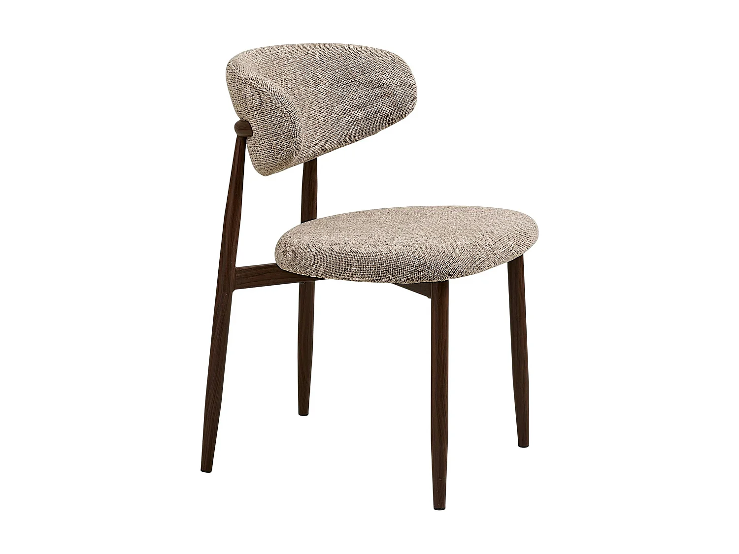 Chaise de salle à manger sable pieds effet bois foncé (lot de 2) AMSTERDAM