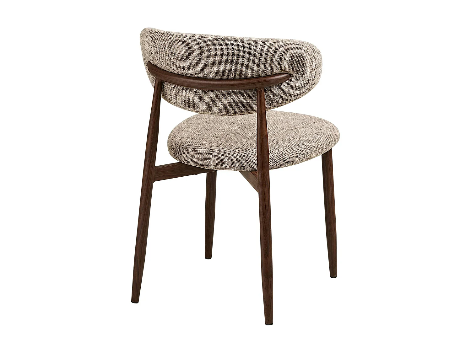 Chaise de salle à manger sable pieds effet bois foncé (lot de 2) AMSTERDAM