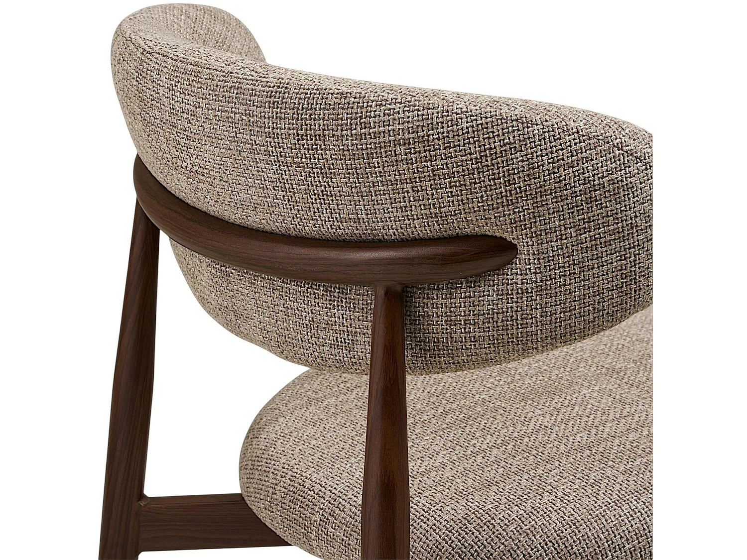 Chaise de salle à manger sable pieds effet bois foncé (lot de 2) AMSTERDAM