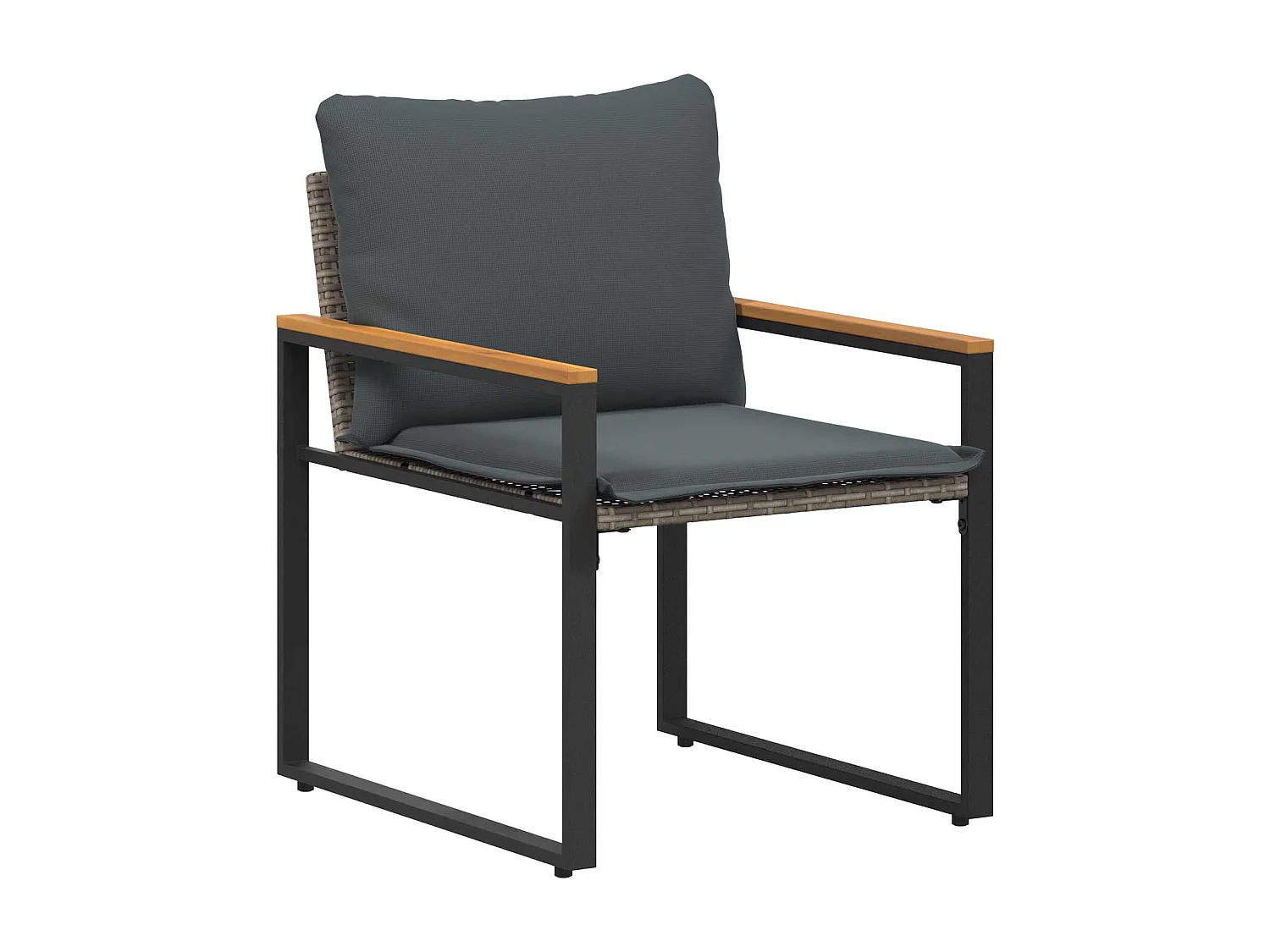 Juegos de muebles con cojín 3 pcs Gris y Gris Oscuro Ratán