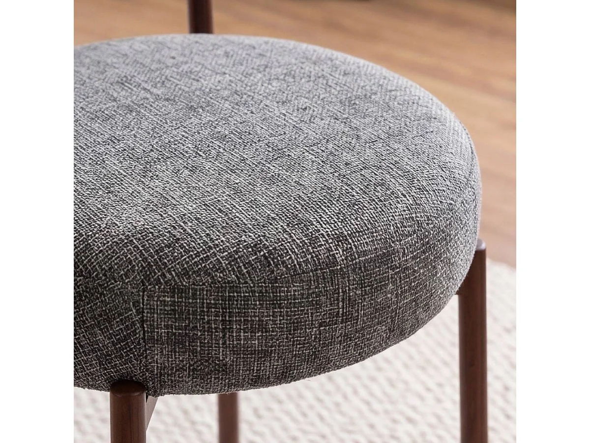 Chaise en tissu gris chiné et pieds en métal effet bois Janis (lot de 2)