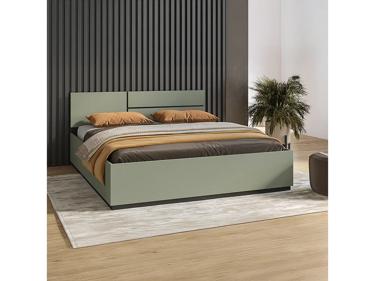 Seng 180x200 inklusive lamelbund Lilia Green