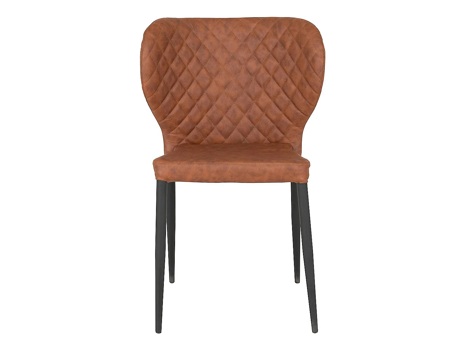 Chaise marron vintage à surpiqûres (lot de 2) TORANO