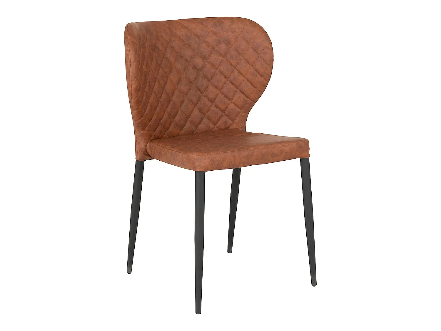 Chaise marron vintage à surpiqûres (lot de 2) TORANO