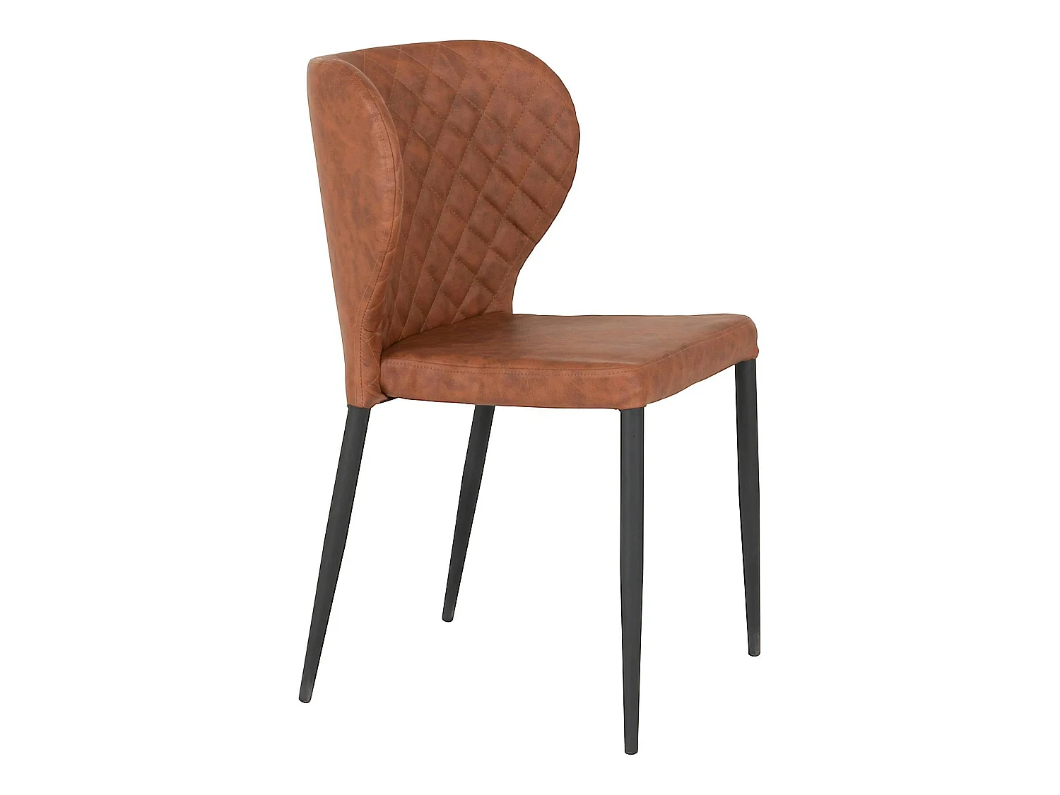 Chaise marron vintage à surpiqûres (lot de 2) TORANO