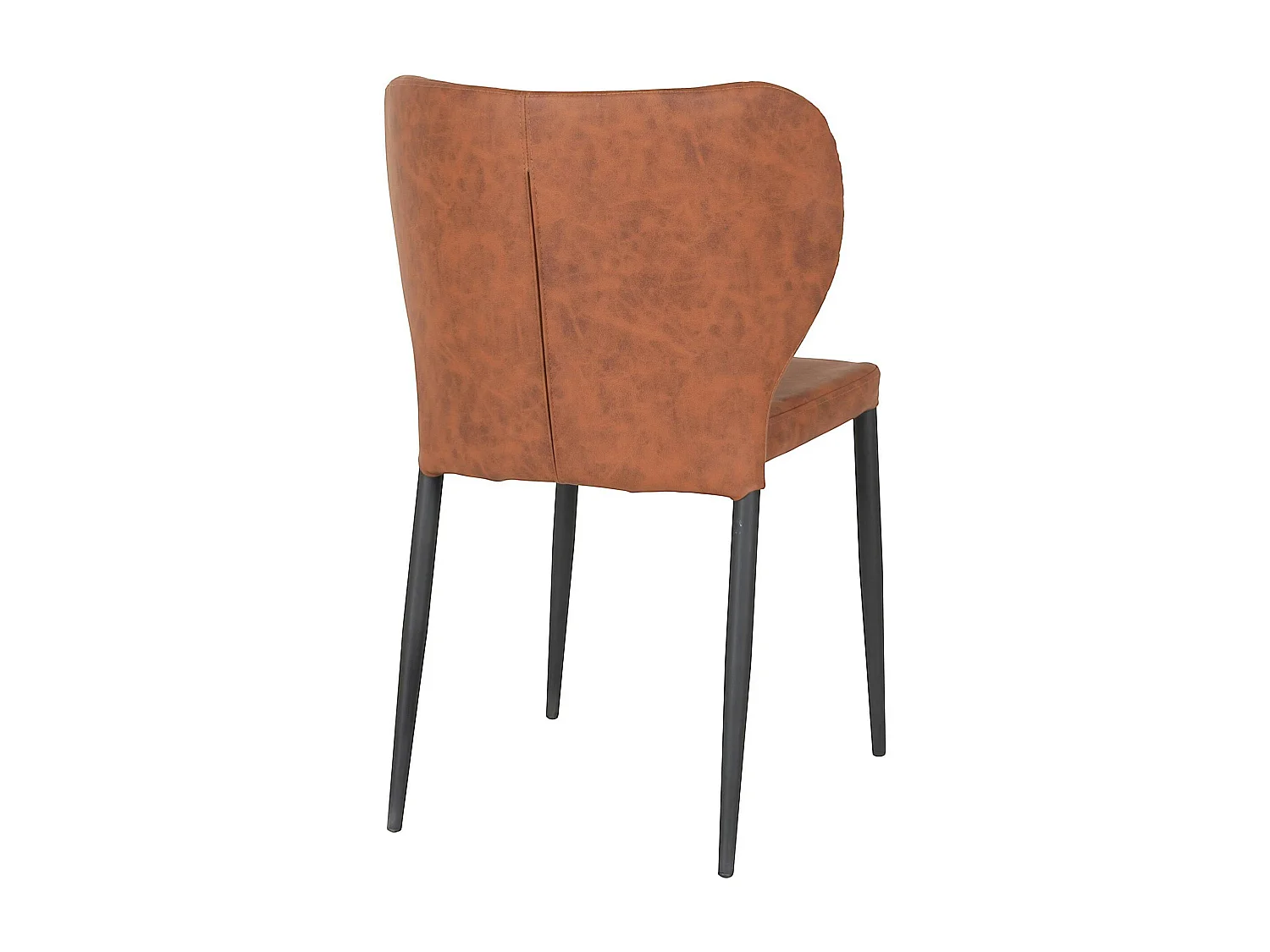 Chaise marron vintage à surpiqûres (lot de 2) TORANO