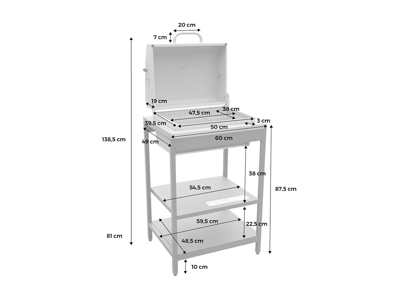 Parrilla de barbacoa al carbón acero inoxidable rejilla cromada 2