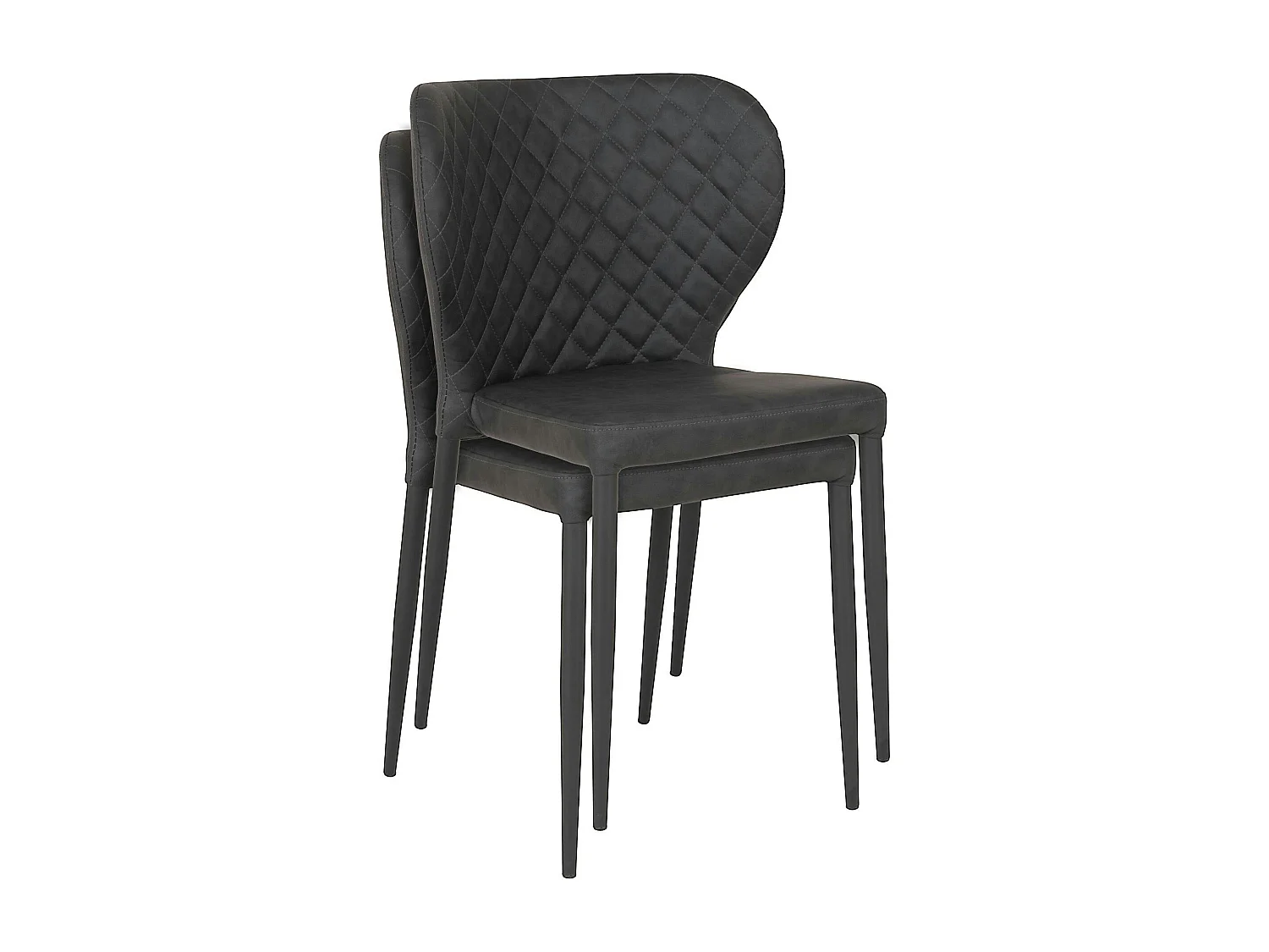 Chaise gris anthracite à surpiqûres (lot de 2) TORANO