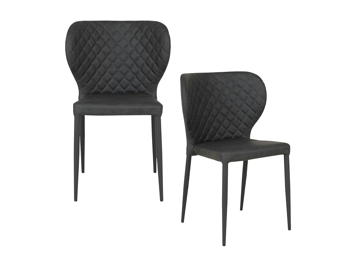 Chaise gris anthracite à surpiqûres (lot de 2) TORANO