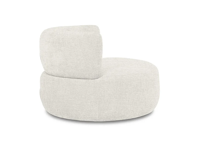 Fauteuil pivotant 360° en tissu chiné écru et pied en métal - TALIA