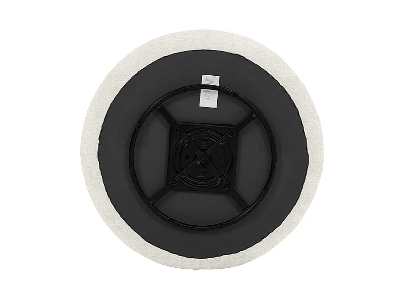 Fauteuil pivotant 360° en tissu chiné écru et pied en métal - TALIA