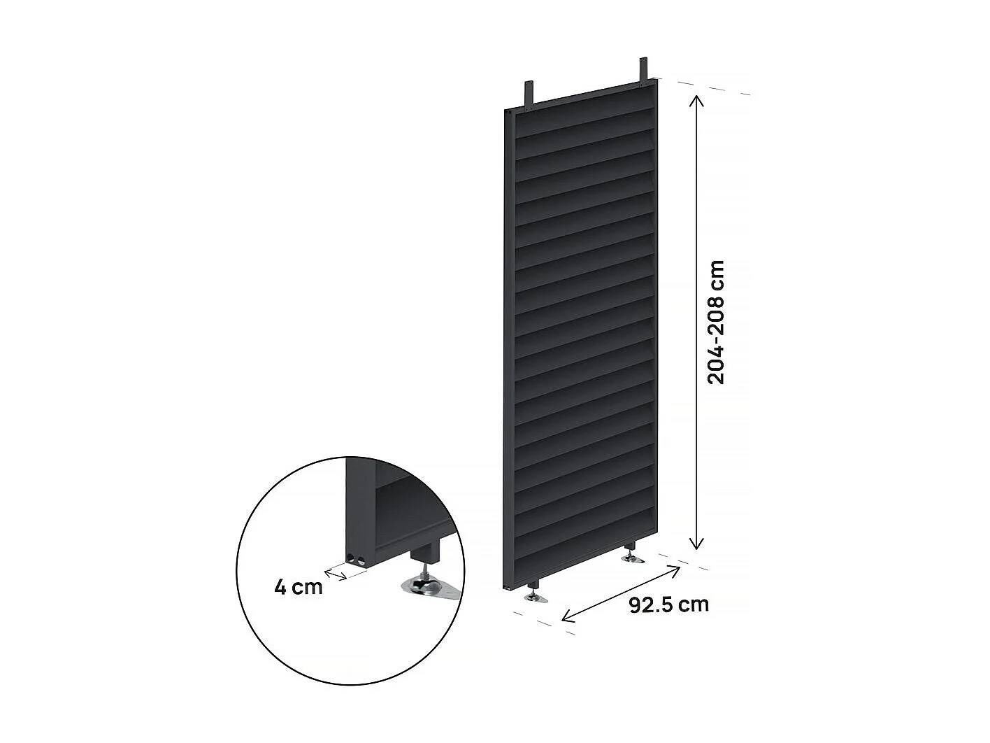 Persiana in acciaio zincato "Clifford" per pergola bioclimatica - 92 x 4 x 208 cm - Grigio