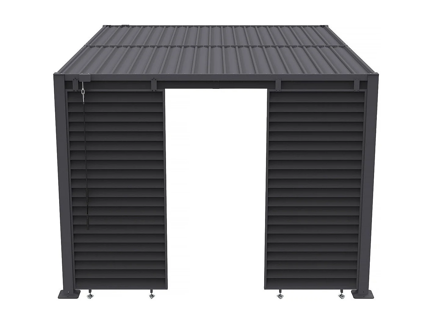 Persiana in acciaio zincato "Clifford" per pergola bioclimatica - 92 x 4 x 208 cm - Grigio