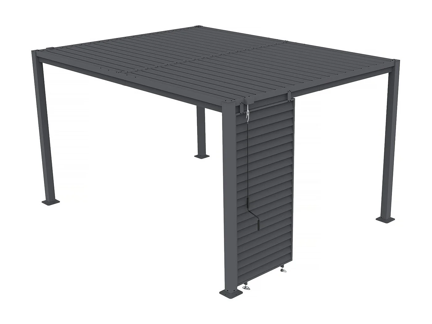 Persiana in acciaio zincato "Clifford" per pergola bioclimatica - 92 x 4 x 208 cm - Grigio
