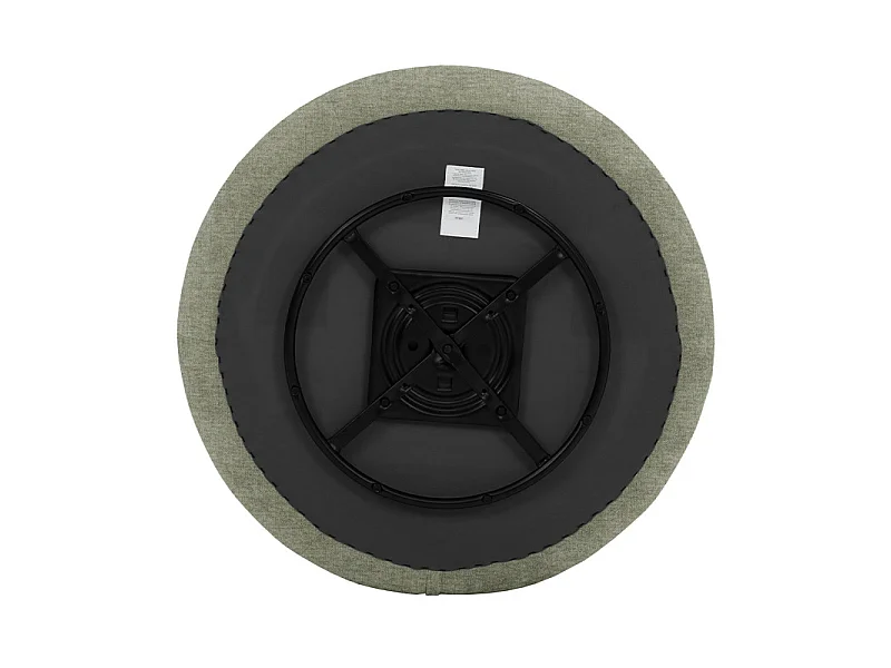 Fauteuil pivotant 360° en tissu chiné vert et pied en métal - TALIA