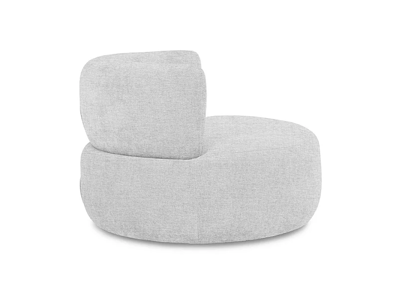 Fauteuil rond pivotant 360° en tissu chiné gris clair - TALIA