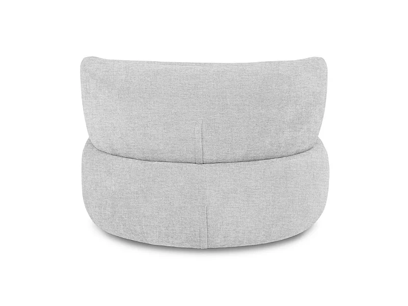 Fauteuil rond pivotant 360° en tissu chiné gris clair - TALIA