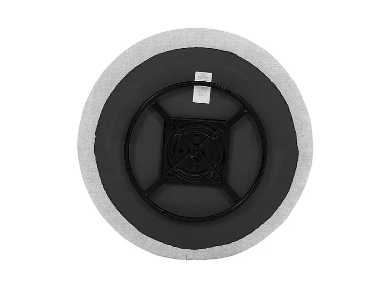 Fauteuil rond pivotant 360° en tissu chiné gris clair - TALIA
