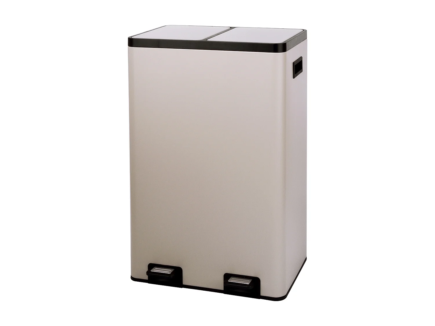 Système de tri des déchets TMH2X30, 2x30L, 2 compartiments, poubelle en acier thermolaqué taupe