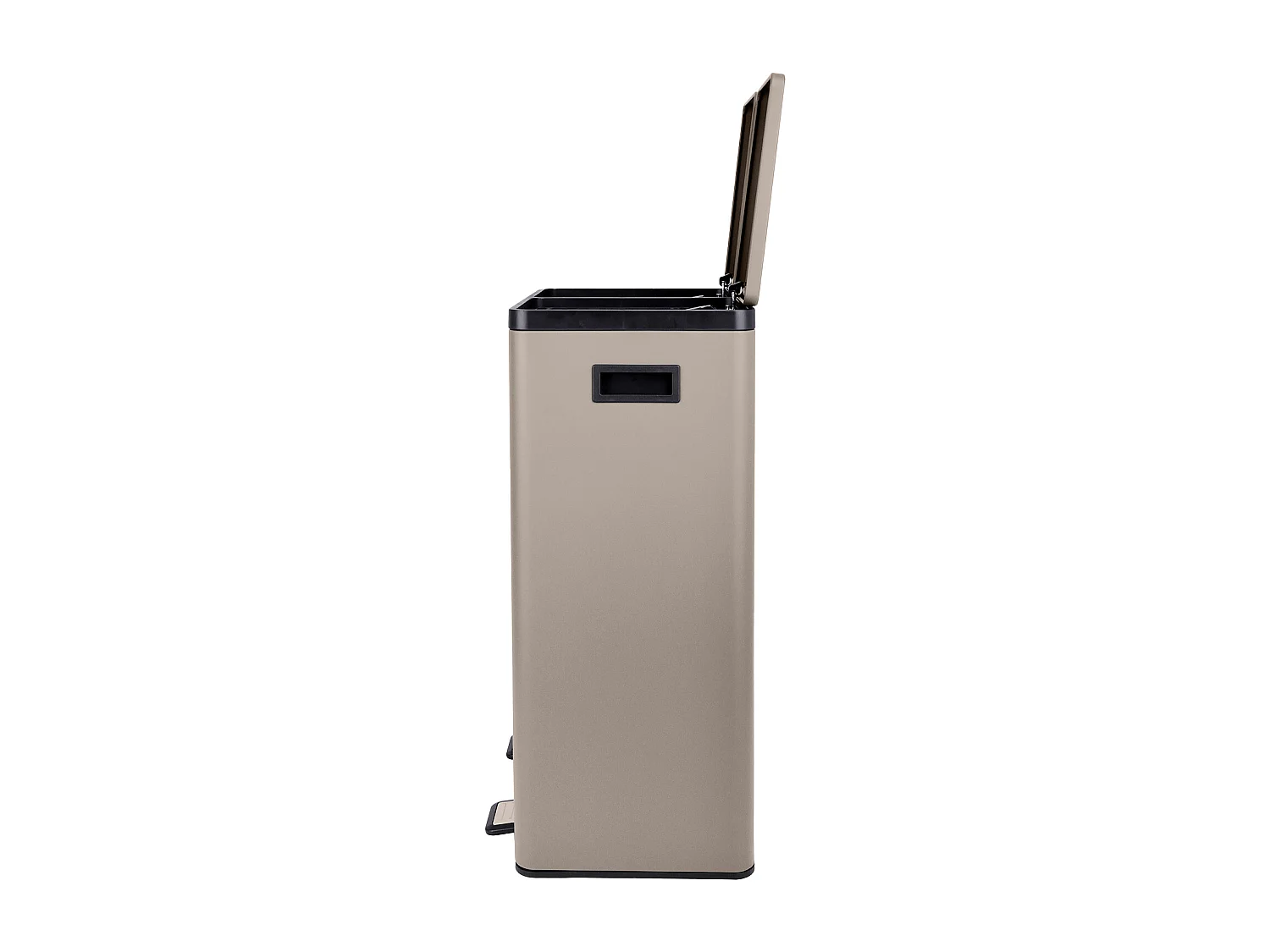 Système de tri des déchets TMH2X30, 2x30L, 2 compartiments, poubelle en acier thermolaqué taupe
