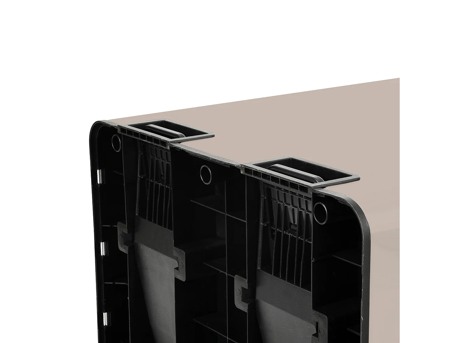 Système de tri des déchets TMH2X30, 2x30L, 2 compartiments, poubelle en acier thermolaqué taupe