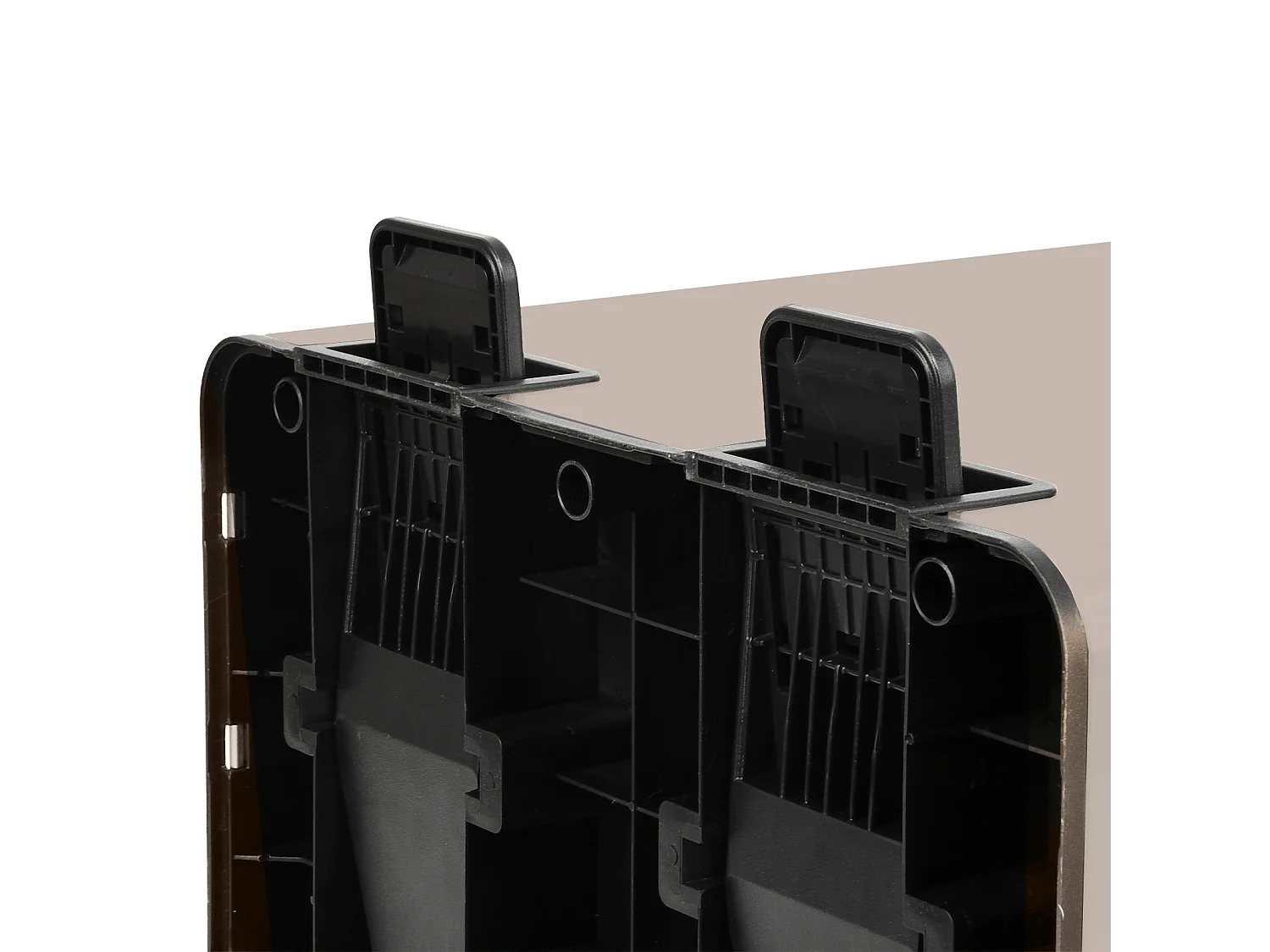 Système de tri des déchets TMH2X30, 2x30L, 2 compartiments, poubelle en acier thermolaqué taupe