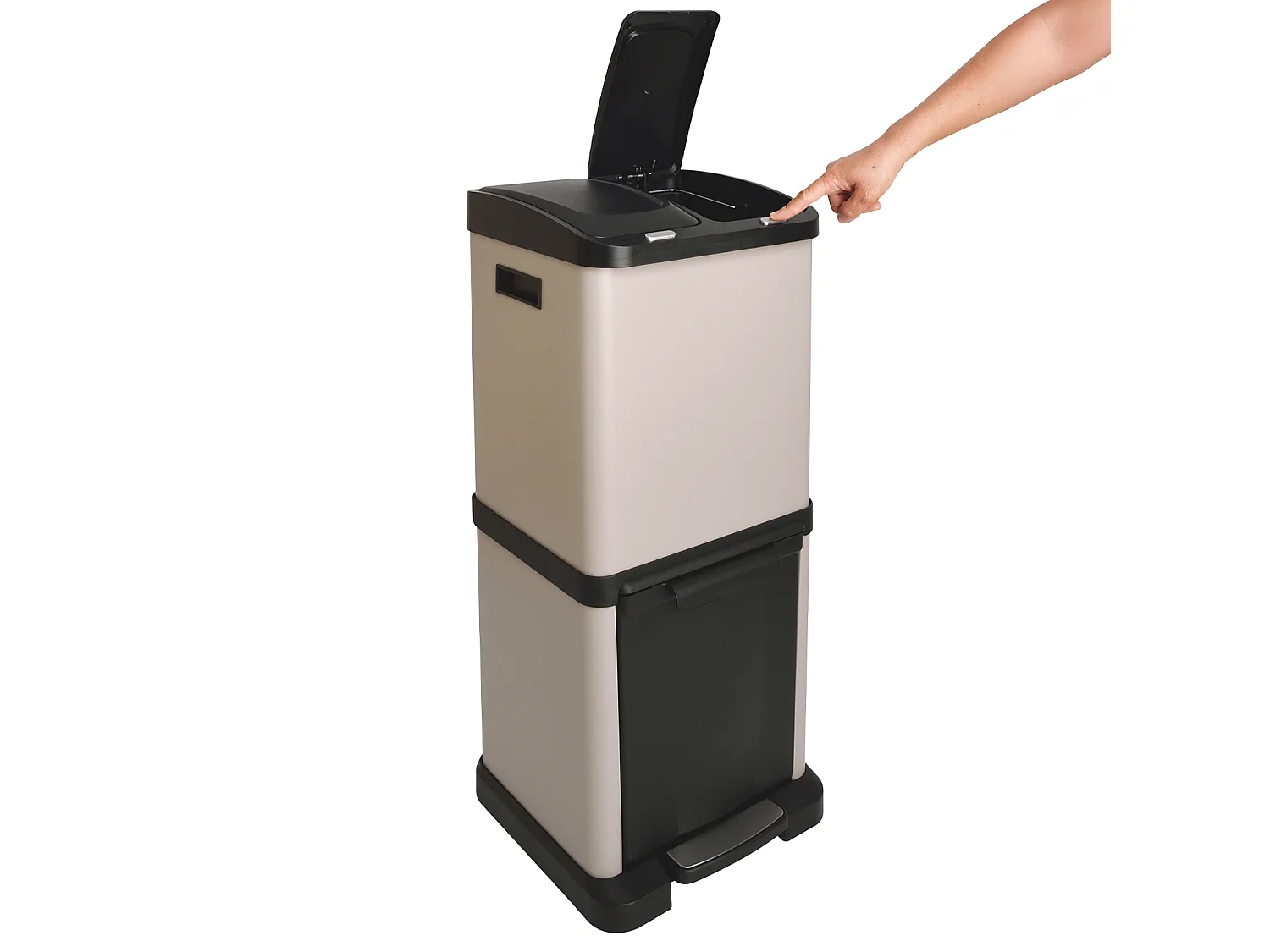 SVITA 3XCOMBO32 Poubelle 2x 8L + 16L Taupe