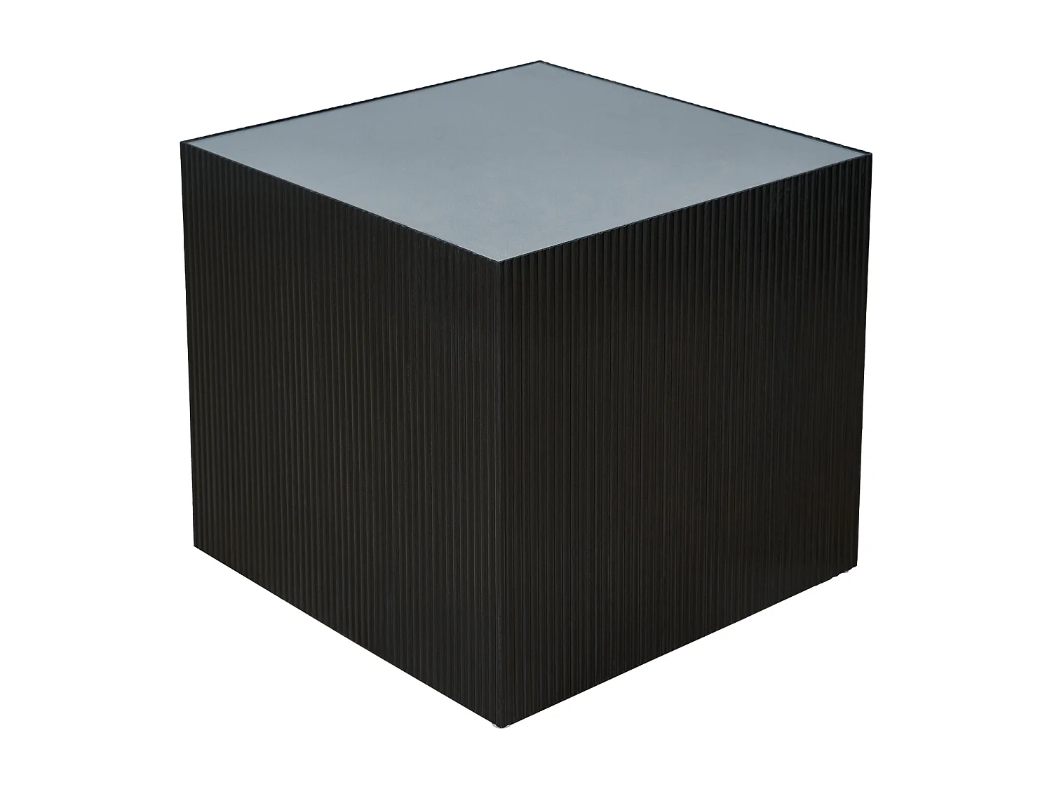 Table d'appoint SVITA EVA table de salon carrée 50x50 cm aspect rotin bois de paulownia noir/noir