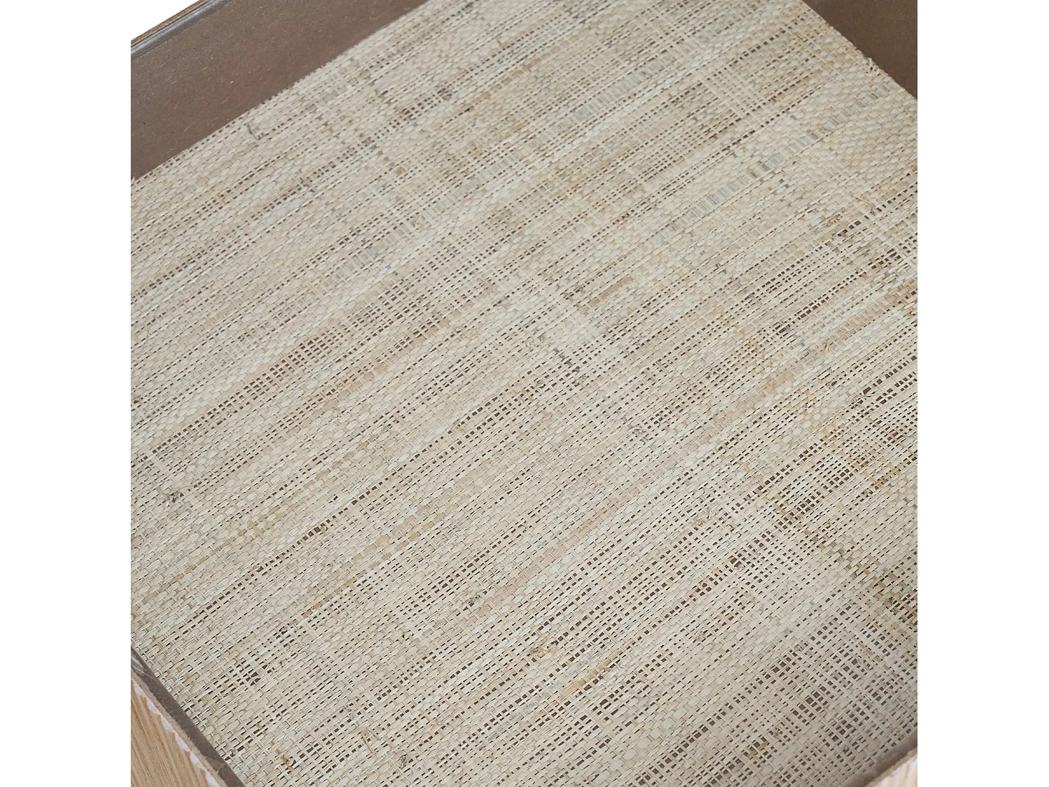 Table d'appoint SVITA EVA table de salon carrée 50x50 cm aspect rotin bois de paulownia naturel