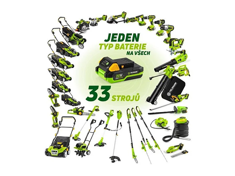 Tondeuse sans fil - FIELDMANN - 20V - Coupe 37 cm - Batterie et chargeur non inclus