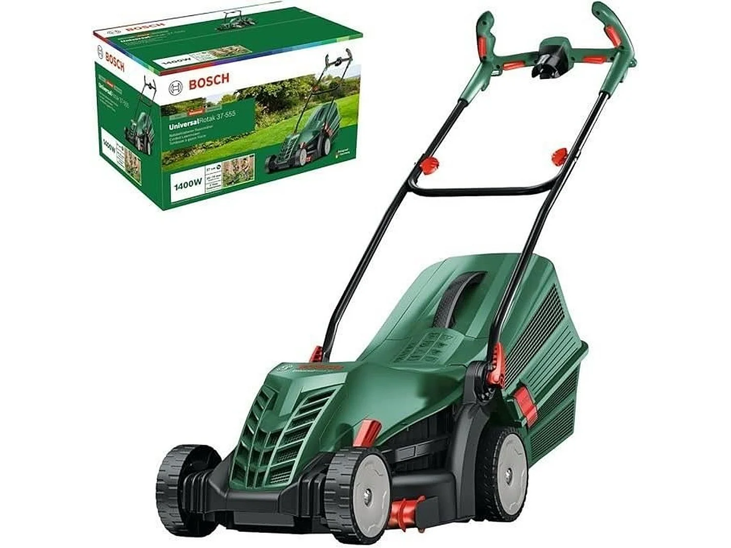 Tondeuse à gazon filaire UniversalRotak 37-555 moteur 1400W, largeur de coupe 37 cm, 40 L