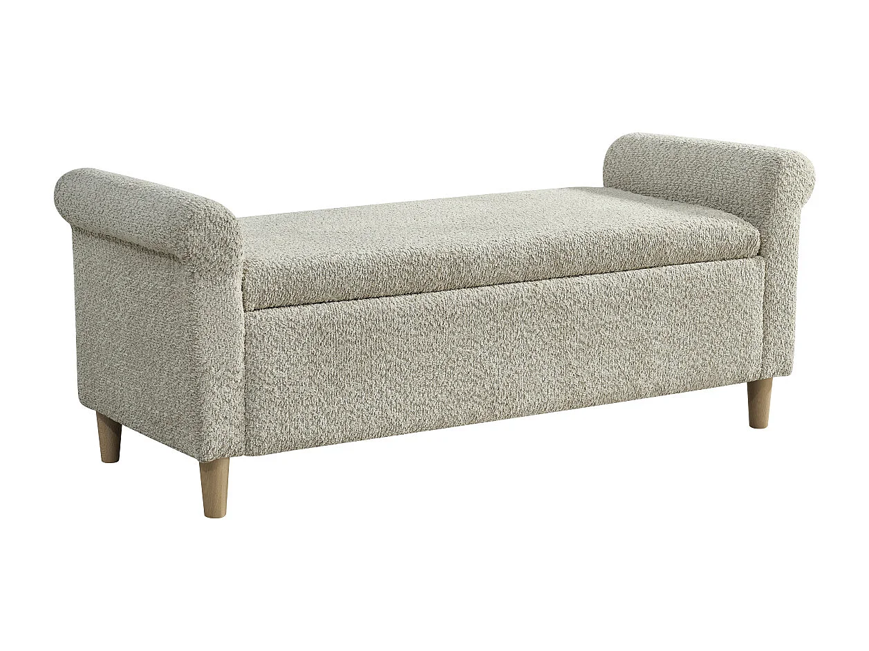 Pouf de rangement ottoman en tissu camel 127 x 51 x 52 cm