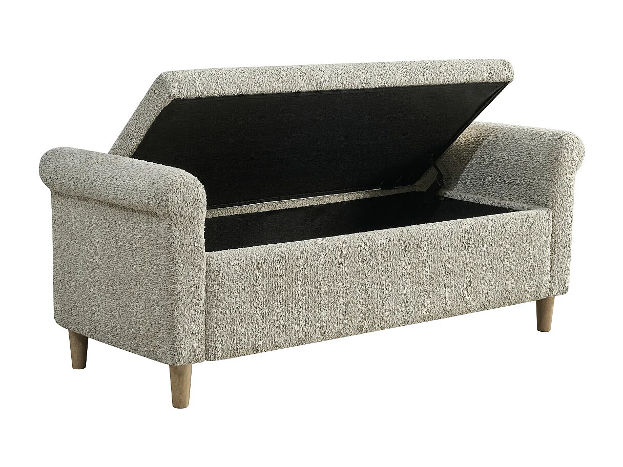 Pouf de rangement ottoman en tissu camel 127 x 51 x 52 cm