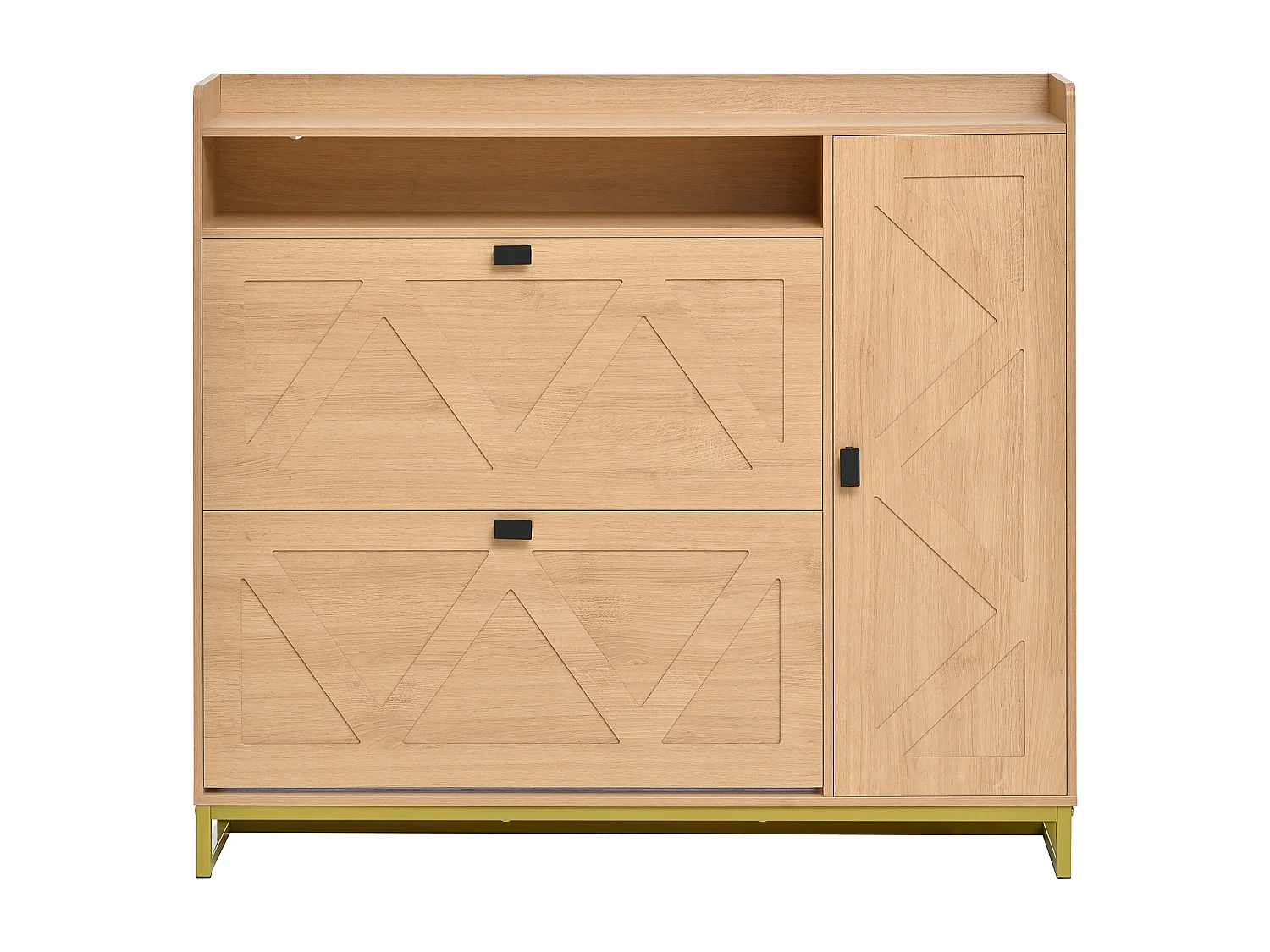 Meuble à chaussures avec 3 portes - Couleur bois 110 x 24 x 100 cm