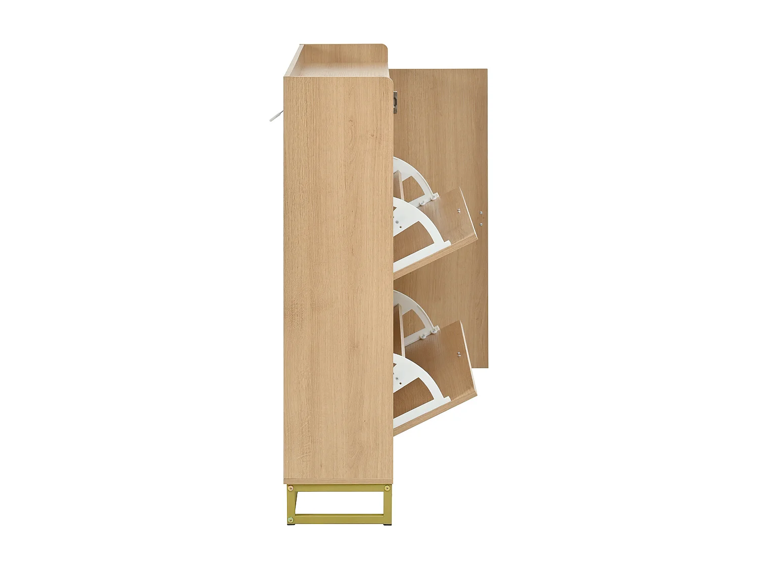 Meuble à chaussures avec 3 portes - Couleur bois 110 x 24 x 100 cm