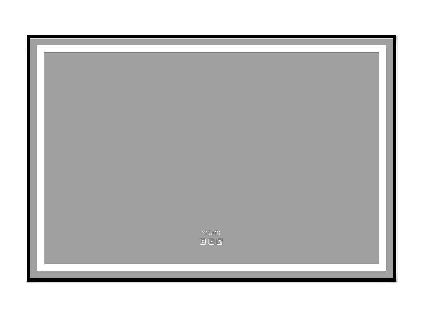AICA Espelho de Banheiro com LED Tricolor,120×80cm,Antiembaçante,Bluetooth,Relógio e Memória de Energia,Regulagem Contínua de Brilho