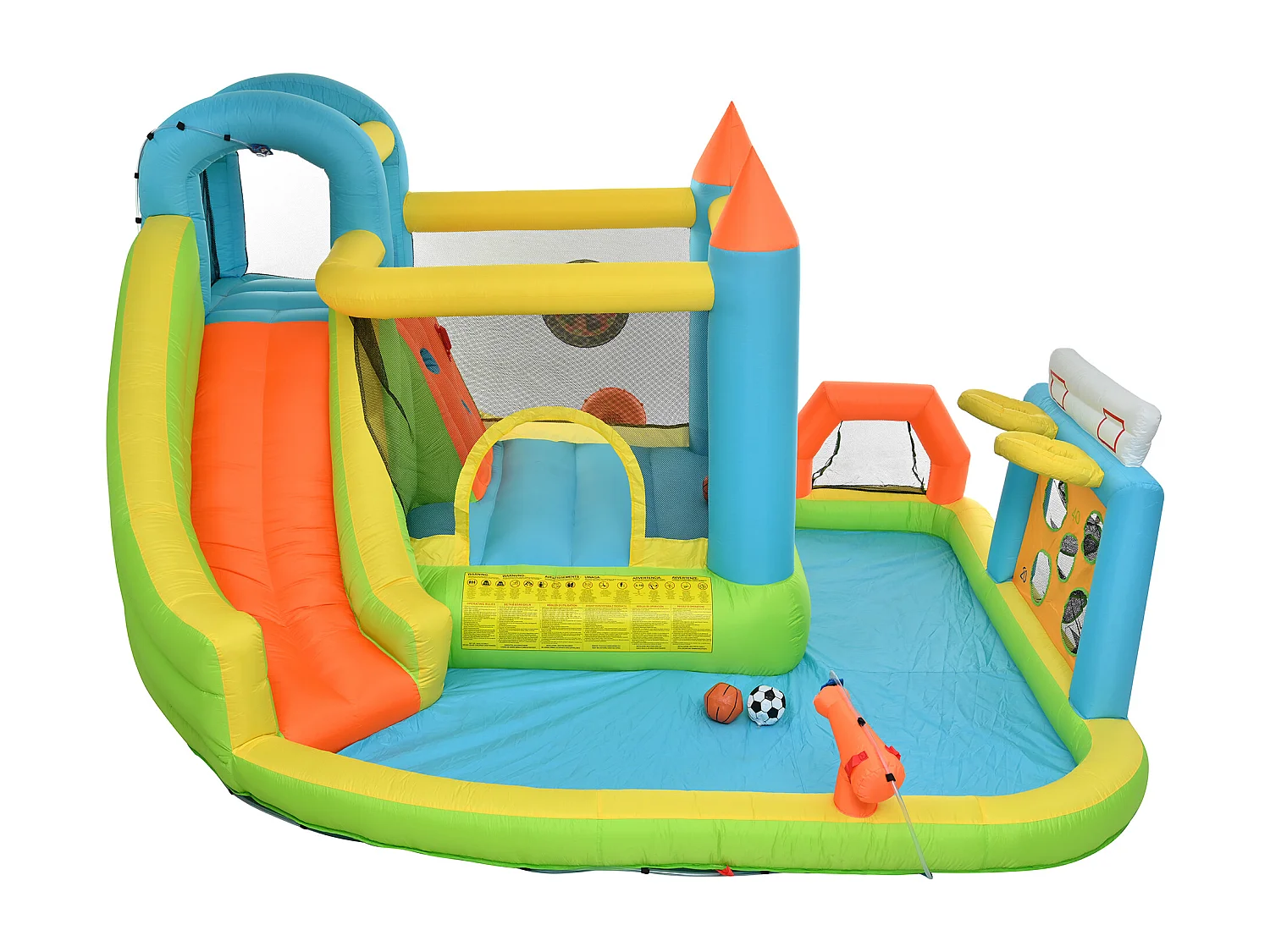 Château gonflable multifonctionnel pour enfants avec souffleur - Tissu Oxford Bleu