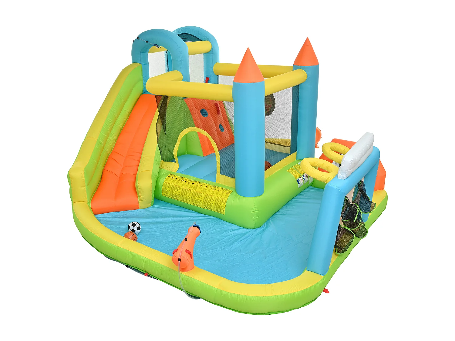 Château gonflable multifonctionnel pour enfants avec souffleur - Tissu Oxford Bleu