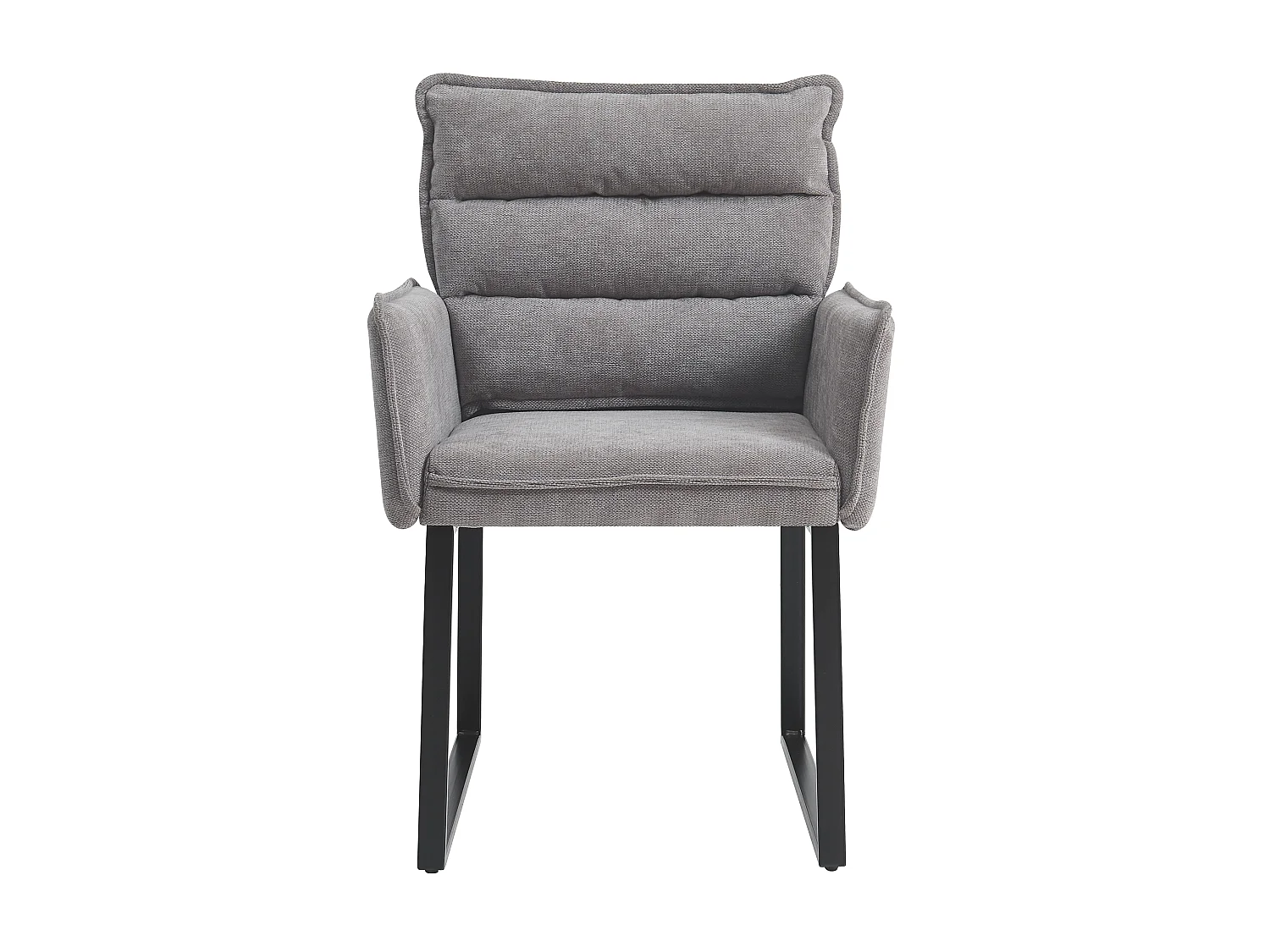 Ensemble table à manger 6 places - 1 banc d'angle, 2 chaises et 1 table - Tissu chenille - Gris