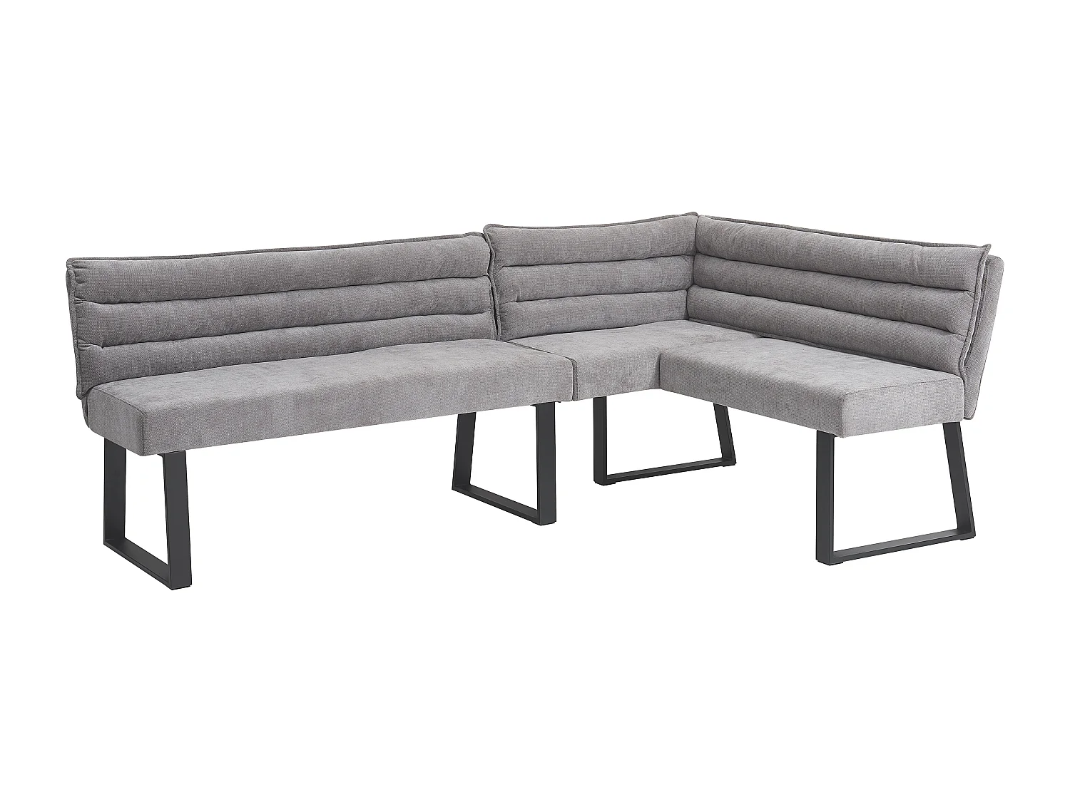 Ensemble table et chaise de salle à manger - avec un banc d'angle + 2 chaise + 1 table - chenille + MDF - gris