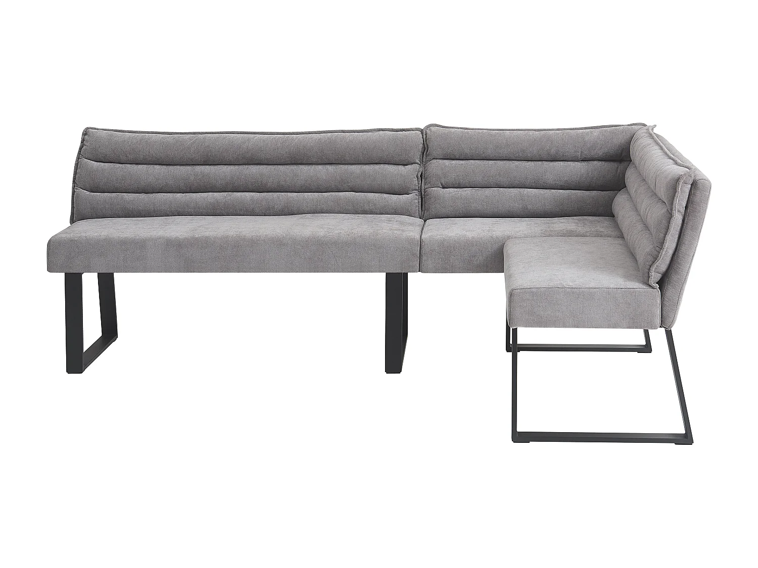 Ensemble table et chaise de salle à manger - avec un banc d'angle + 2 chaise + 1 table - chenille + MDF - gris