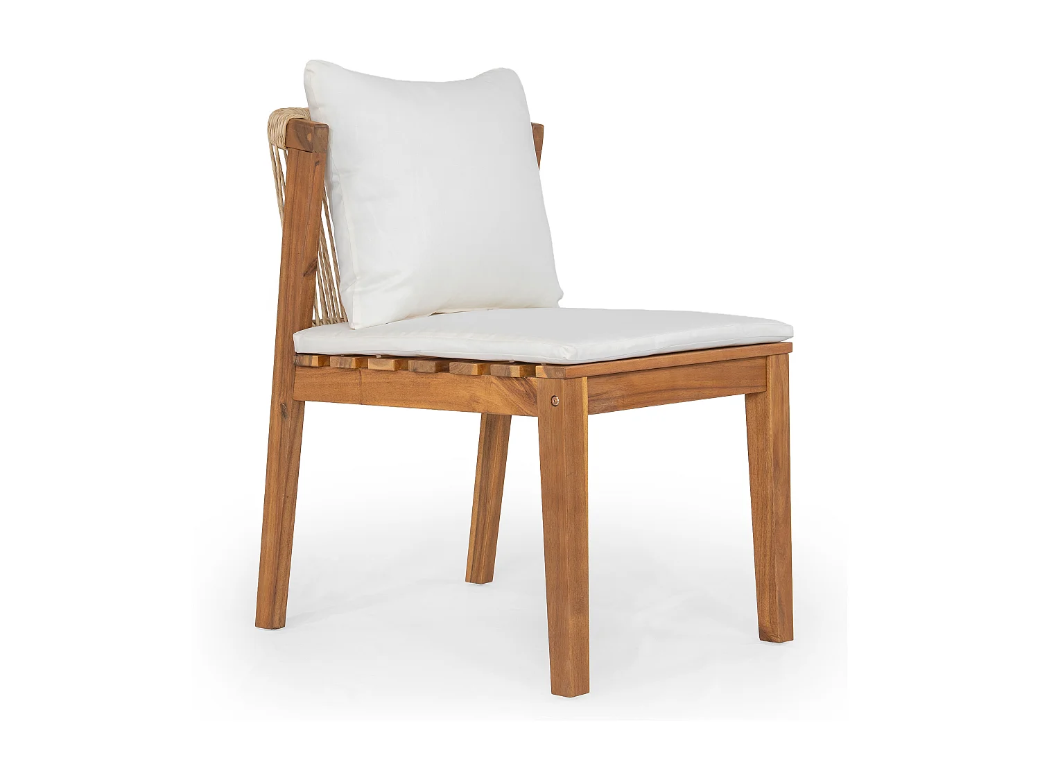 Zestaw jadalniany do ogrodu dla 6 osób - 1 stół i 6 krzeseł - Blat i rama z litego drewna - Khaki i beżowy