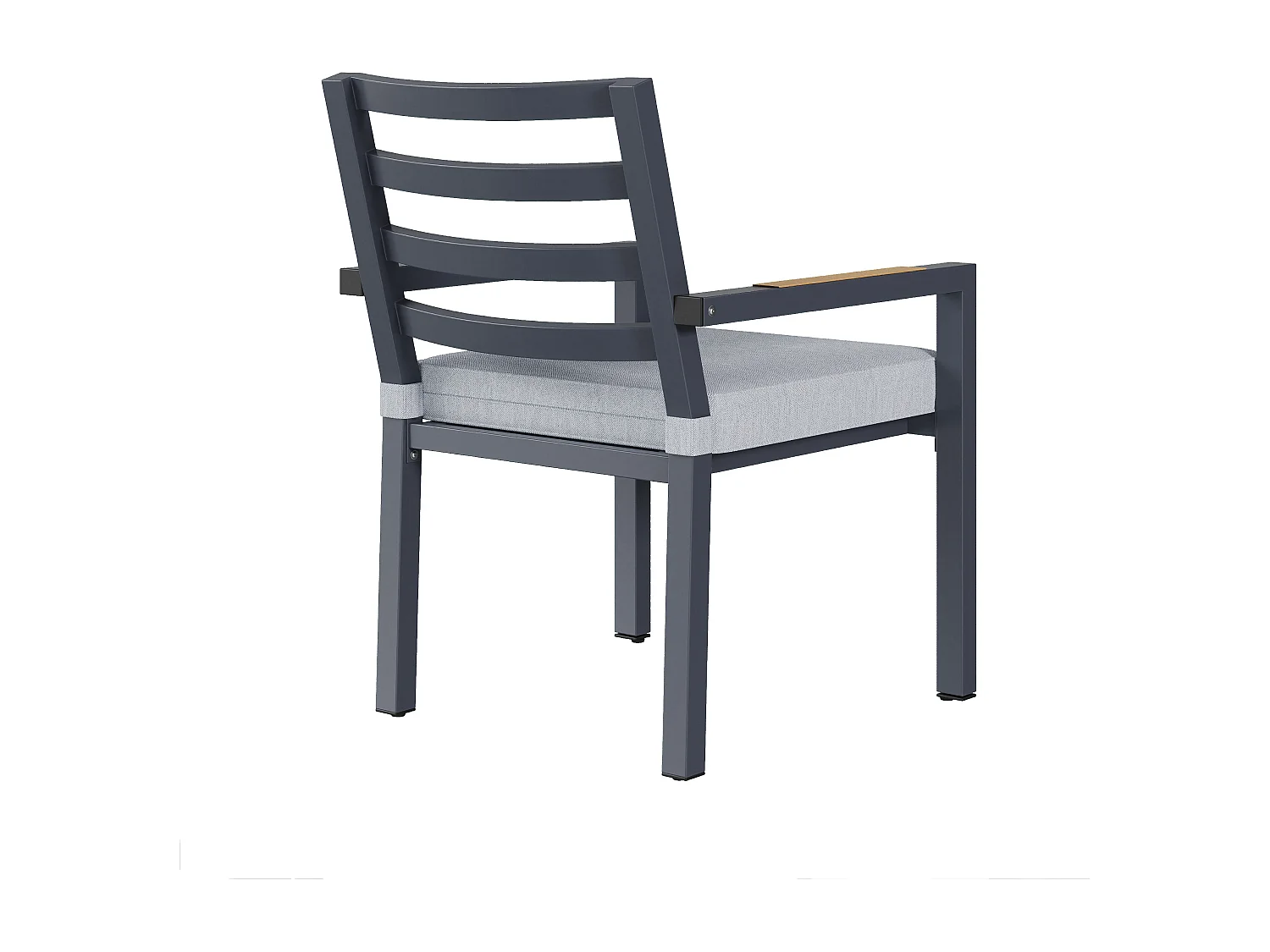 Ensemble de salle à manger de jardin pour 6 places - 1 table et 6 chaises - Fer galvanisé, plateau en composite bois-plastique - Gris
