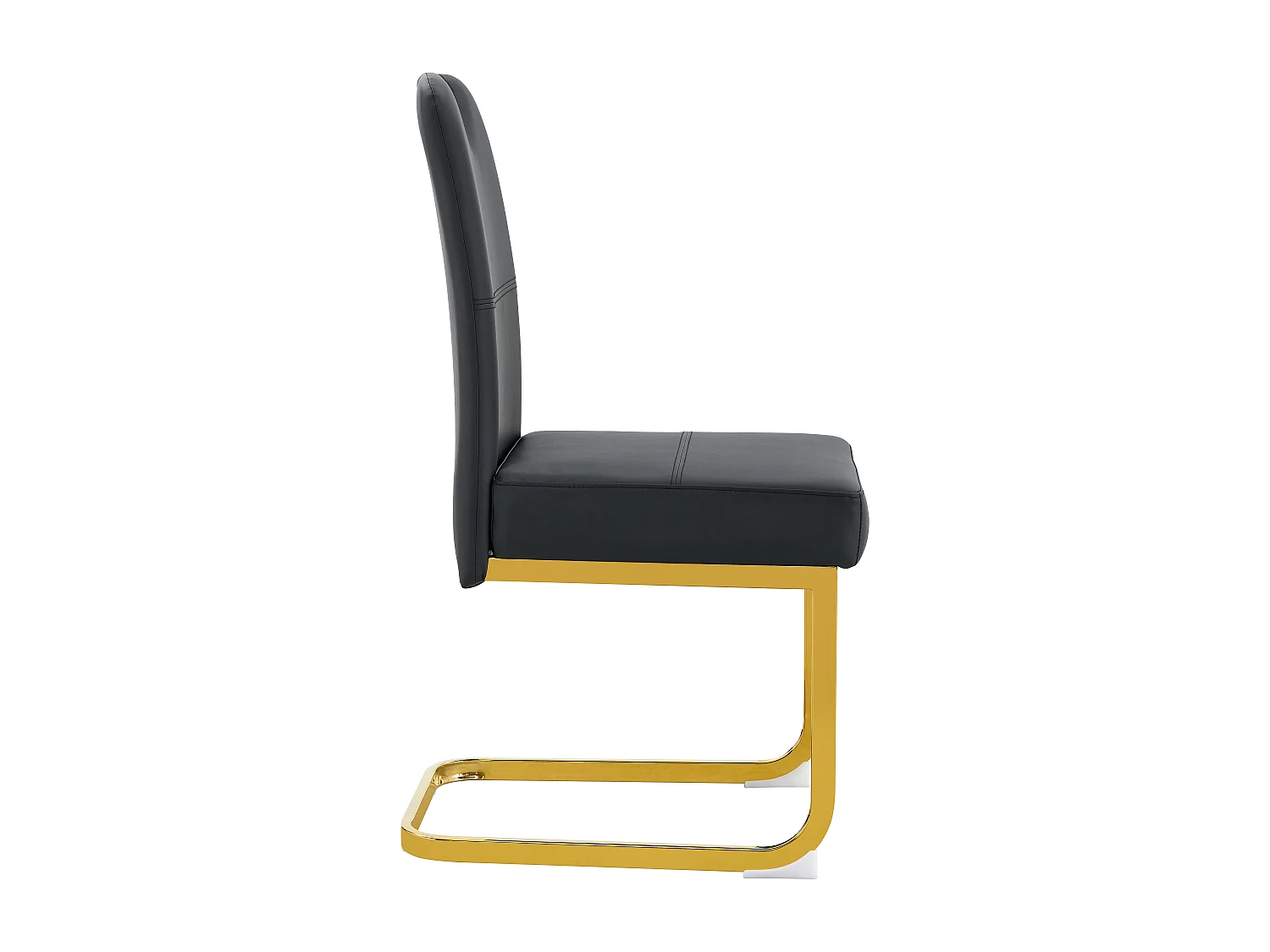 Lot de 2 chaises de salle à manger noire en PU et métal