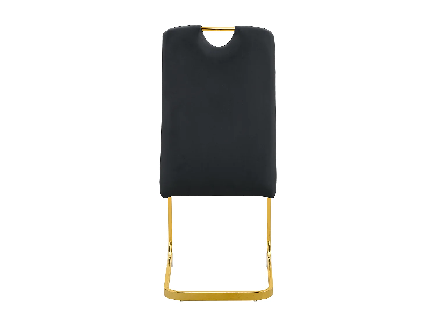 Lot de 2 chaises de salle à manger noire en PU et métal