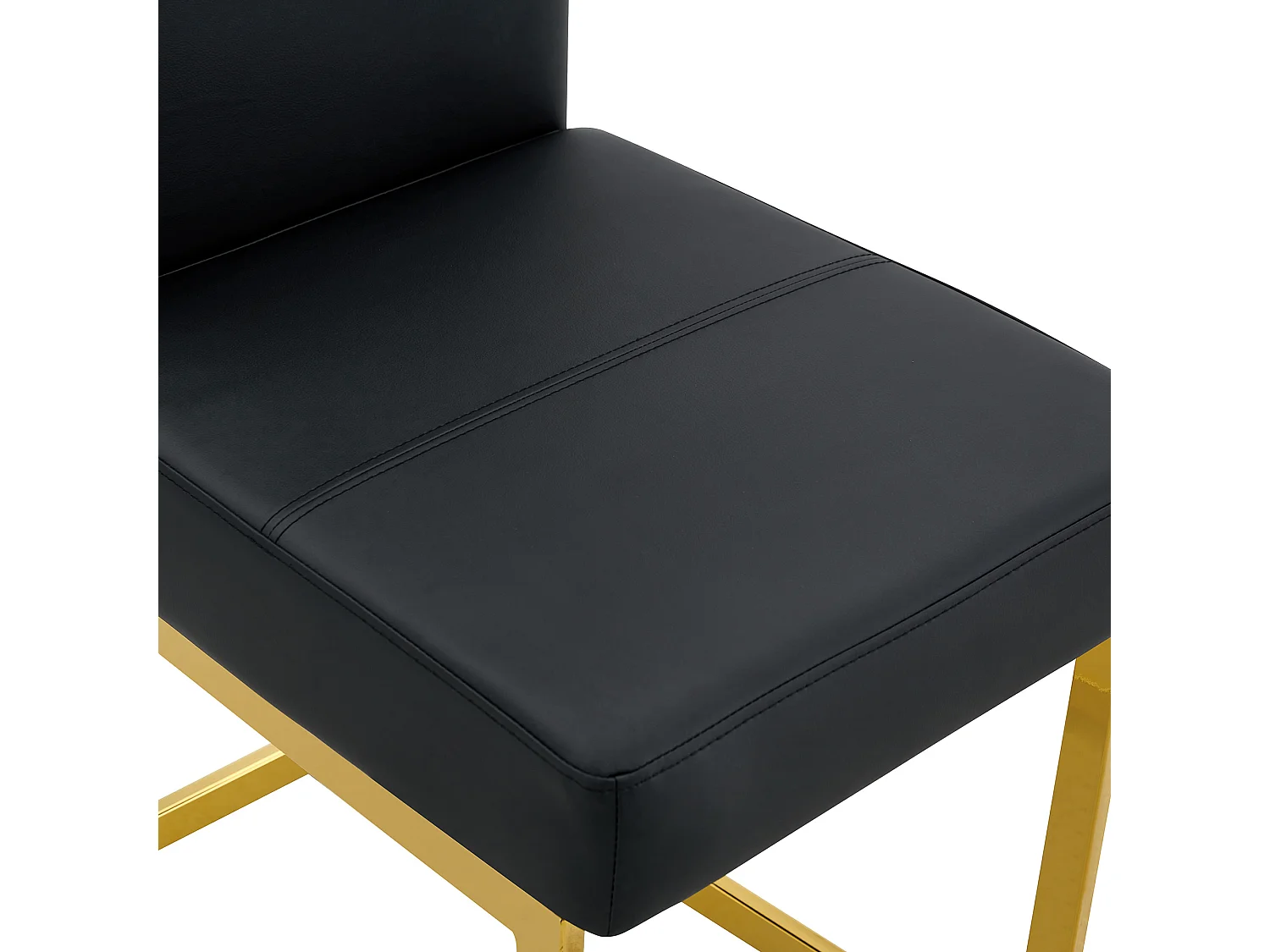 Lot de 2 chaises de salle à manger noire en PU et métal